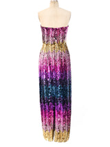Ombre Sequin Embellished Strapless Dress Dress arcadeshops.com