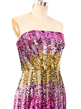 Ombre Sequin Embellished Strapless Dress Dress arcadeshops.com