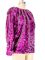 Fuchsia Disco Ball Sweater Top arcadeshops.com