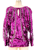Fuchsia Disco Ball Sweater Top arcadeshops.com