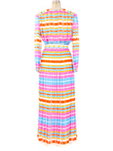 Adolfo Rainbow Striped Silk Ensemble Suit arcadeshops.com