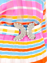 Adolfo Rainbow Striped Silk Ensemble Suit arcadeshops.com