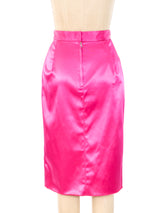 Dolce and Gabbana Fuchsia Satin Skirt Bottom arcadeshops.com