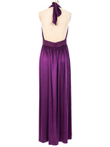 Bill Tice Plum Jersey Halter Gown Dress arcadeshops.com