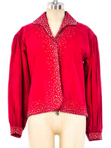 Halston Studded Suede Jacket Jacket arcadeshops.com