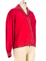 Halston Studded Suede Jacket Jacket arcadeshops.com