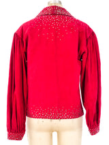 Halston Studded Suede Jacket Jacket arcadeshops.com