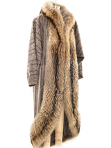 Gucci Fox Fur Trimmed Knit Coat Outerwear arcadeshops.com