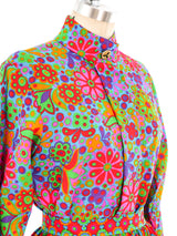 1990 Yves Saint Laurent Printed Fringe Ensemble Suit arcadeshops.com