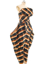 Sculptural Plaid Thai Silk Jumpsuit Suit arcadeshops.com