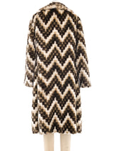 Chevron Faux Fur Coat Outerwear arcadeshops.com