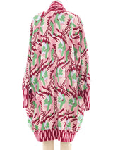 Gene Ewing Skiing Intarsia Cocoon Cardigan Jacket arcadeshops.com