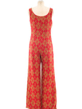 1960's Argyle Wool Jumpsuit Suit arcadeshops.com