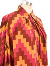 Calvin Klein Geometric Printed Silk Shirt Top arcadeshops.com