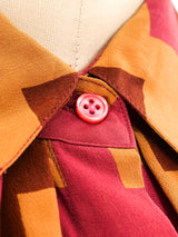 Calvin Klein Geometric Printed Silk Shirt Top arcadeshops.com