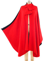 Valentino Red and Black Alpaca Cape Outerwear arcadeshops.com