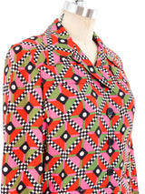 Jean Louis Scherrer Optical Printed Skirt Ensemble Suit arcadeshops.com