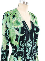 Floral Art Nouveau Printed Jersey Dress Dress arcadeshops.com