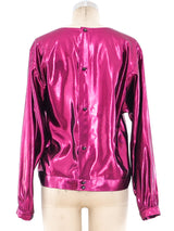Christian Dior Fuchsia Lamé Blouse Top arcadeshops.com