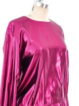 Christian Dior Fuchsia Lamé Blouse Top arcadeshops.com