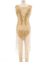 1960's Chain And Disc Fringe Dress Dress arcadeshops.com