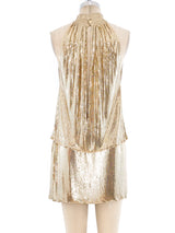 Gold Metal Mesh Halter Ensemble Suit arcadeshops.com