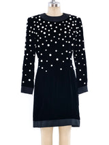 Givenchy Faux Pearl Embellished Velvet Dress Dress arcadeshops.com