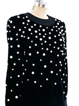 Givenchy Faux Pearl Embellished Velvet Dress Dress arcadeshops.com