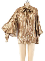 Nina Ricci Metallic Floral Blouse Top arcadeshops.com