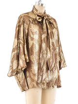 Nina Ricci Metallic Floral Blouse Top arcadeshops.com
