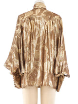 Nina Ricci Metallic Floral Blouse Top arcadeshops.com