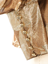 Nina Ricci Metallic Floral Blouse Top arcadeshops.com