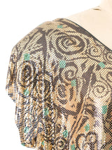 Whiting and Davis Swirl Printed Chainmail Top Top arcadeshops.com