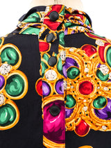 Jewel Printed Silk Blouse Top arcadeshops.com