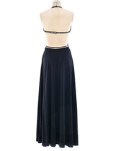 Estevez Crystal Studded Halter Gown Dress arcadeshops.com