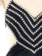 Estevez Crystal Studded Halter Gown Dress arcadeshops.com