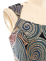 1990's Metallic Printed Mosaic Mini Dress Dress arcadeshops.com