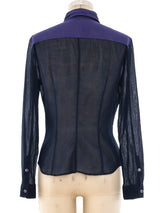 Miu Miu Mirrored Disc Embellished Shirt Top arcadeshops.com