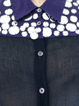 Miu Miu Mirrored Disc Embellished Shirt Top arcadeshops.com