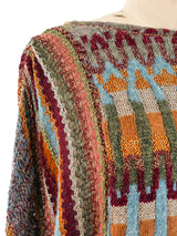 Mali Firenze Metallic Handknit Sweater Top arcadeshops.com