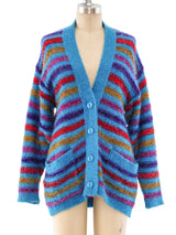 Yves Saint Laurent Striped Tinsel Knit Cardigan Jacket arcadeshops.com