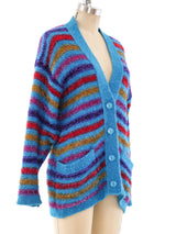 Yves Saint Laurent Striped Tinsel Knit Cardigan Jacket arcadeshops.com