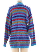 Yves Saint Laurent Striped Tinsel Knit Cardigan Jacket arcadeshops.com