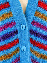 Yves Saint Laurent Striped Tinsel Knit Cardigan Jacket arcadeshops.com