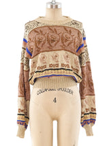 Krizia Metallic Knit Sweater Top arcadeshops.com