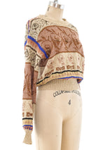 Krizia Metallic Knit Sweater Top arcadeshops.com