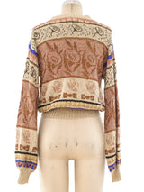 Krizia Metallic Knit Sweater Top arcadeshops.com