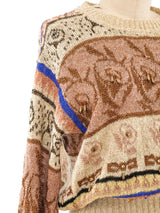 Krizia Metallic Knit Sweater Top arcadeshops.com