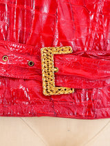 Valentino Croc Embossed Vegan Leather Motorcycle Jacket Jacket arcadeshops.com