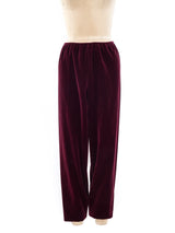 Norma Kamali Cranberry Velvet Ensemble Suit arcadeshops.com